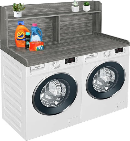 Royxen 2-Tier Washer Dryer Countertop, 19.5"H Wood Washer and Dryer Topper by Royxen
