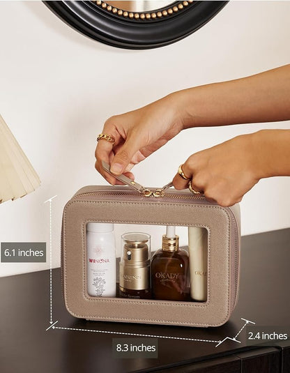 Popvibe Clear Makeup Bag Travel Cosmetic Case Transparent Toiletry Bag - Image 3