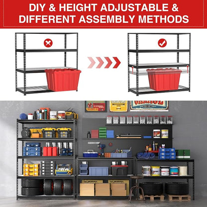 WORKPRO 4000LBS Heavy Duty Shelving, 48”W x 24”D x 72”H, 5-Tier Storage Shelves - Image 5