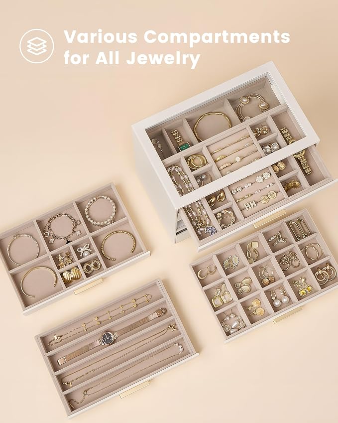 Lolalet Jewelry Box Organizer, 6-Layer Jewelry Organizers and Storage Case - Image 3