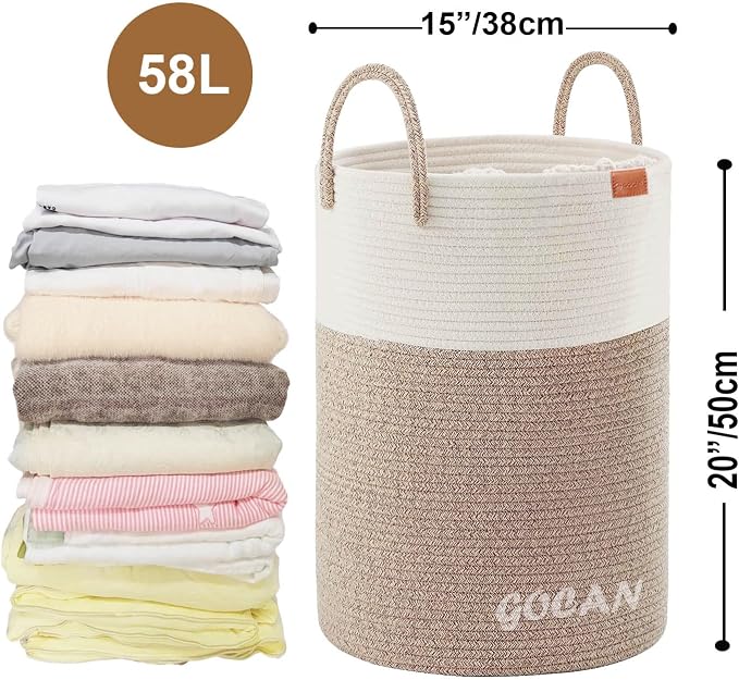 large tall sturdier Laundry Hamper Basket Woven Storage Baskets - Image 7