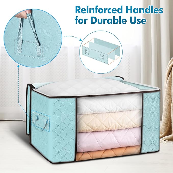 Budding Joy 90 L Large Storage Bags, 6 Pack Clothes Storage Bins Foldable - Image 3