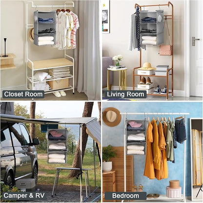 MAX Houser 3 Tier Shelf Hanging Closet Organizer, Space Saver, Closet Hanging - Image 4