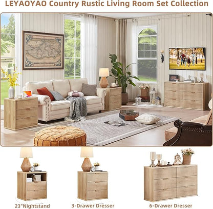 LEYAOYAO Fluted Nightstand Set of 2 - Image 4