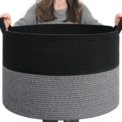 INDRESSME XXXLarge Cotton Rope Basket Woven Baby Laundry Baskets Blanket by INDRESSME