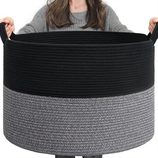INDRESSME XXXLarge Cotton Rope Basket Woven Baby Laundry Baskets Blanket by INDRESSME