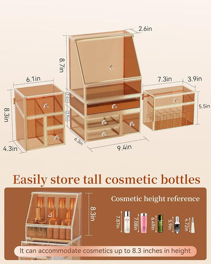 Extra Large Makeup Organizer, Glass Cosmetic Storage - Image 6