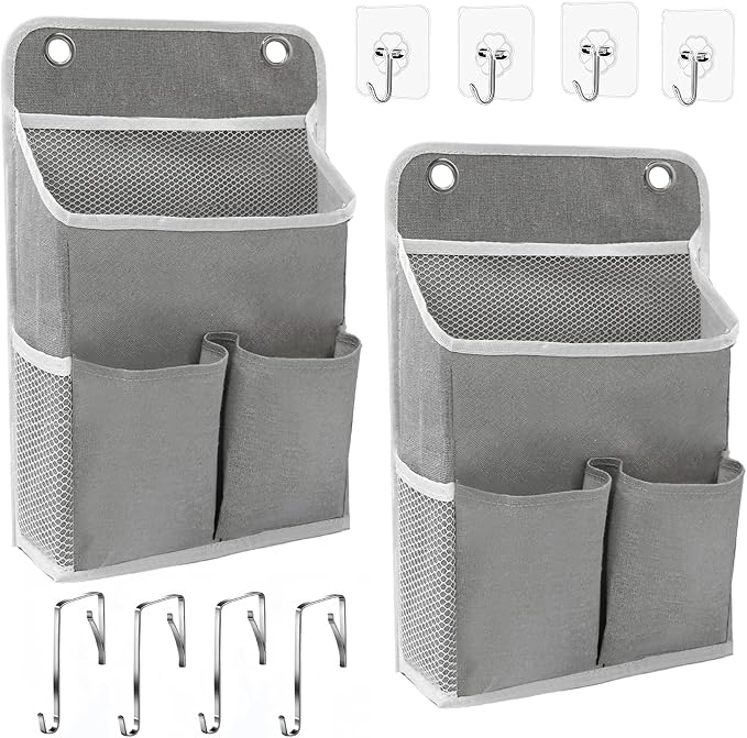 2-Pack Hanging Storage Organizer, Over The Door Hanging Bags/Wall Baskets by LASAMOLL