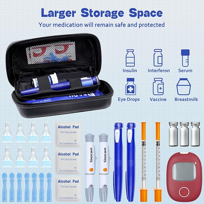 Insulin Cooler Travel Case TSA Approved Diabetic Medicine Cooling Bag - Image 3