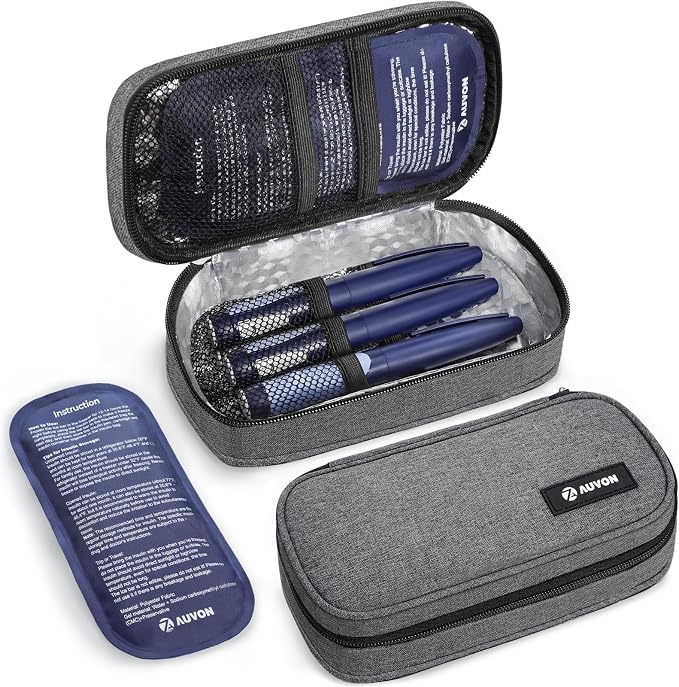 AUVON Portable Insulin Cooler Travel Case, Insulated Diabetic Bag by AUVON