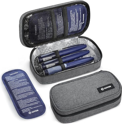 AUVON Portable Insulin Cooler Travel Case, Insulated Diabetic Bag by AUVON