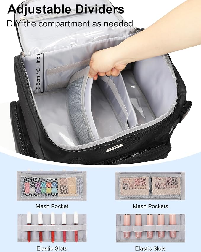 Relavel Makeup Backpack Large Makeup Bag - Image 4