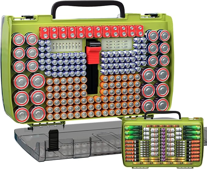 ALCYON Large Capacity 269 Battery Organizer Storage Case by ALCYON