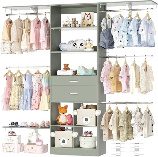 5FT Small Closet System, Baby Closet Organizer System by Besiost