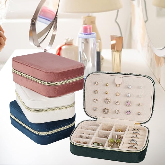 Dajasan Velvet Travel Jewelry Box, Mini Travel Jewelry Case, Small Portable - Image 7