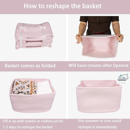 Cotton Rope storage Basket Bins Woven Basket - Image 7