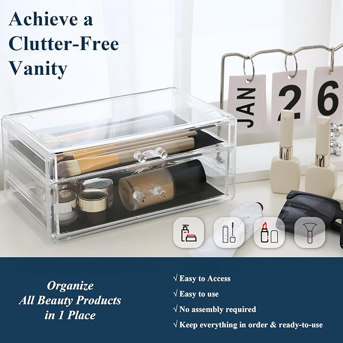 Sea Team Clear Makeup Organizer - Image 2