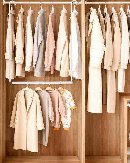 Hanging Closet Rod, Adjustable Height & Width Closet Rods - Image 2