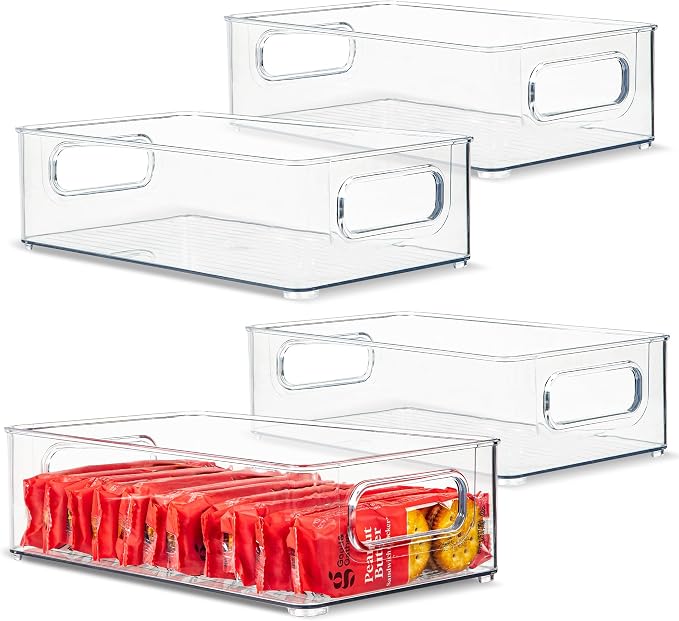 primebox Plastic Food Storage 4 Pack Clear Container Bin by primebox