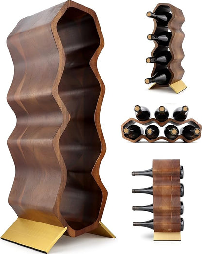 Gusto Nostro Wood Wine Rack, 7 Bottle, 2 Tier Wooden Countertop Free Standing by GustoNostro