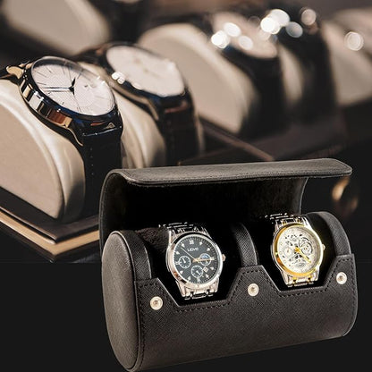 MR.OKAY 2 Watch Travel Case- Classic Leather Watch Case - Image 3