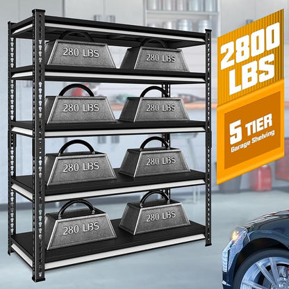 48" W Garage Storage Shelves Heavy Duty, 2800LBS Loads Adjustable Garage - Image 4