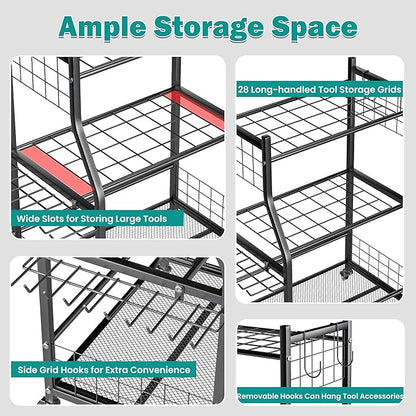 EVERHANGER Garden Tool Organizer Stand, Garage Tool Storage Organization - Image 3
