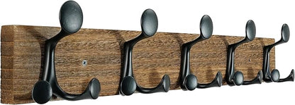 SKOLOO 24-Inch Wood Burnt Coat Rack Wall Mount by SKOLOO