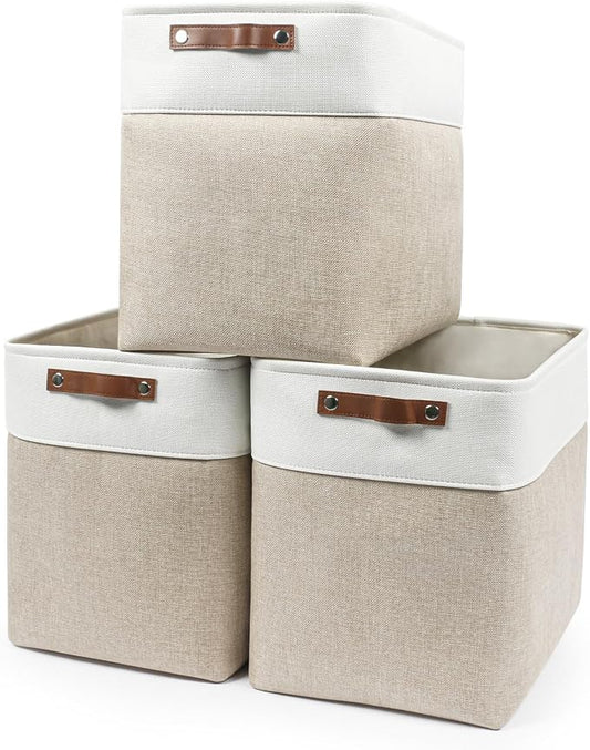 Large Fabric Storage Baskets | 50L Storage Bins, Decorative Linen Closet Baskets by Bagnizer