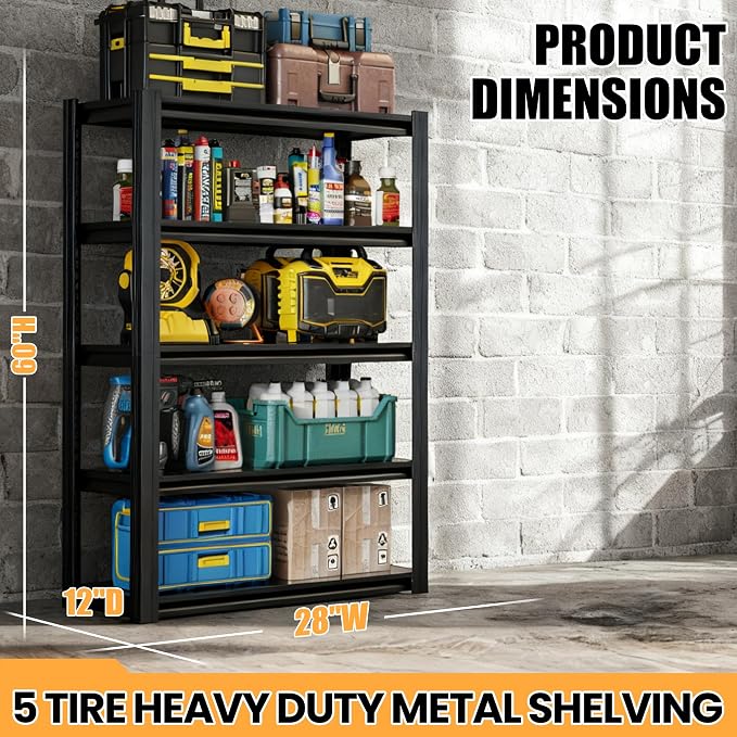 62" H Garage Shelving, Heavy Duty Storage Shelves, Garage Storage Shelves - Image 2