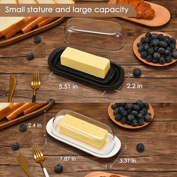 Butter Dish with Clear Lid, Butter Keeper, Easy Scoop, Butter Container Holds - Image 3