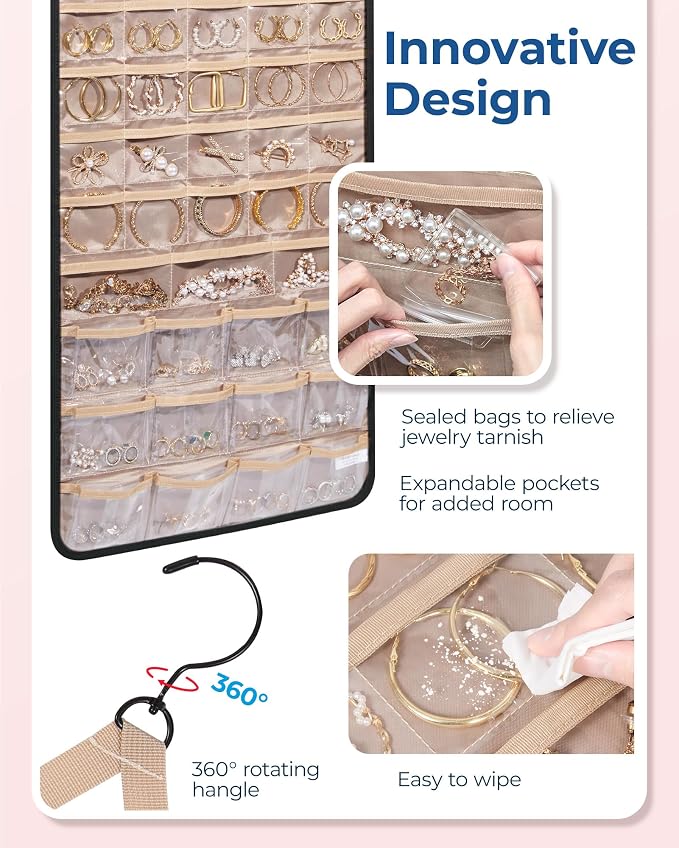 BAGSMART Hanging Jewelry Organizer, Necklace Holder Anti-tangle Earrings Rings - Image 4