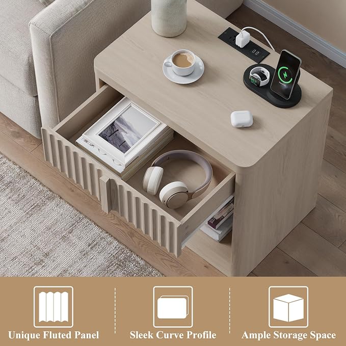 Fluted Nightstand Set of 2 - Image 6