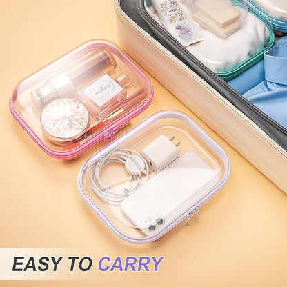 Sanwuta 6 Pcs Clear Hard Zipper Case Hard Plastic Zipper Pouches Transparent - Image 5