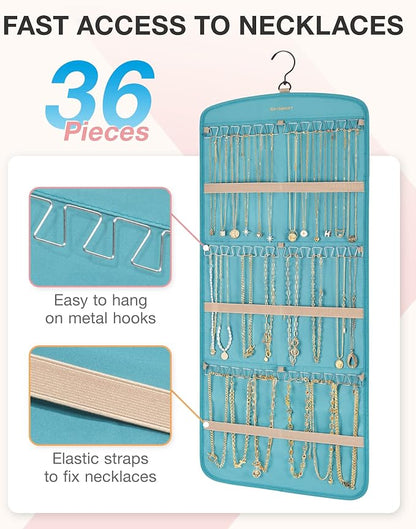 BAGSMART Hanging Jewelry Organizer, Necklace Holder Anti-tangle Earrings Rings - Image 2