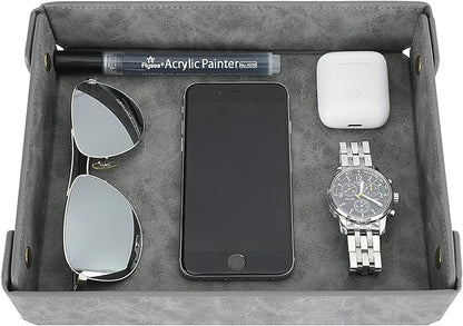 CASIRENA Father's Day Gifts Faux Leather Valet Tray Organizer by CASIRENA