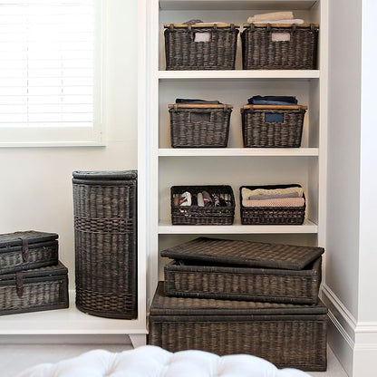 The Basket Lady Pole Handle Wicker Storage Basket, 16 in L x 12 in W x 8.25 in H - Image 5