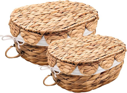Set of 2 Round Wicker Baskets by Unknown