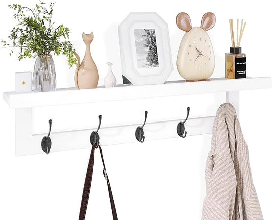 SMIBUY Coat Hooks with Shelf Wall-Mounted, 29.2 Inch Entryway Coat Rack by SMIBUY