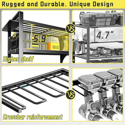 Power Tool Organizer Wall Mount, 4 Layers Heavy Duty Storage Rack - Image 4