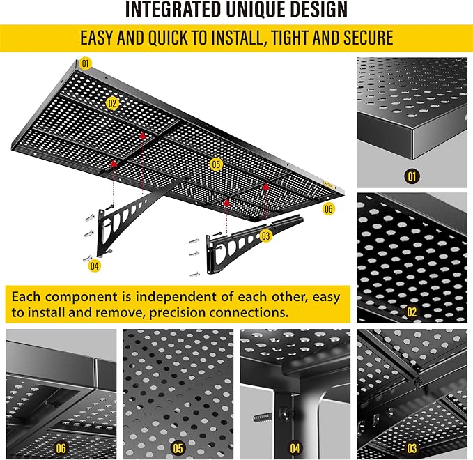 4-Pack 1.64x4ft Adjustable Garage Wall Shelving 1120lbs Load Capacity Heavy - Image 6