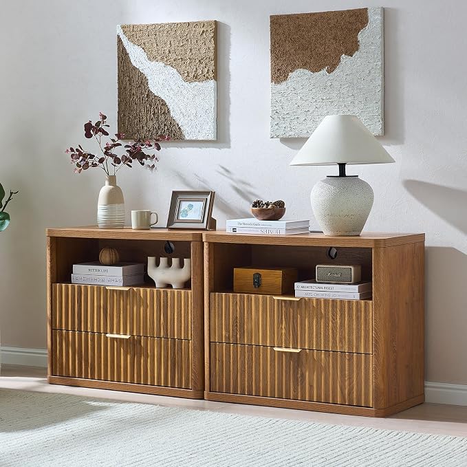 LEYAOYAO 31" Wide Fluted Nightstand - Image 8