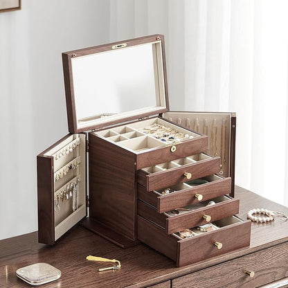 Black Walnut Wooden Jewelry Box, Wood Jewelry Organizer - Image 2