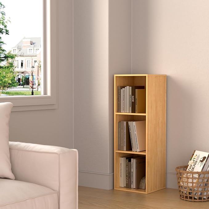3 Cube Storage Organizer, 3 Tier Cube Low Bookcase Freestanding Storage Display - Image 2