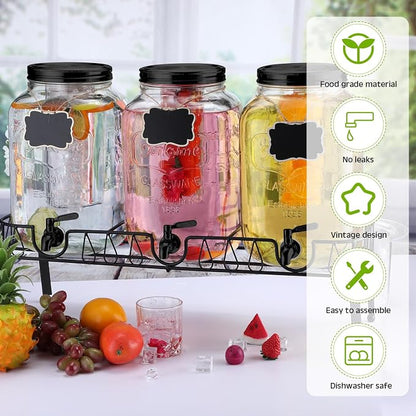 Lallisa 3 Pcs 2 Gallon Glass Drink Dispenser - Image 4
