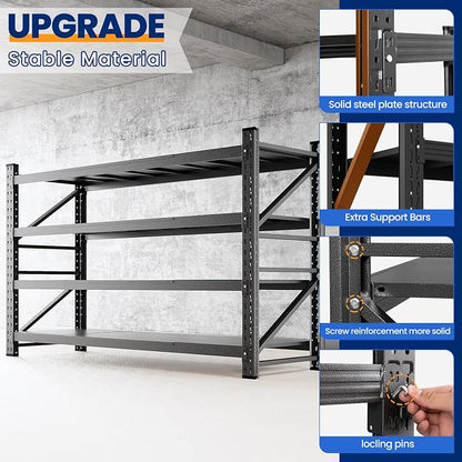 MIIIKO 68" W Storage Shelves, 7500LBS Metal Garage Storage Shelving, Heavy Duty - Image 5