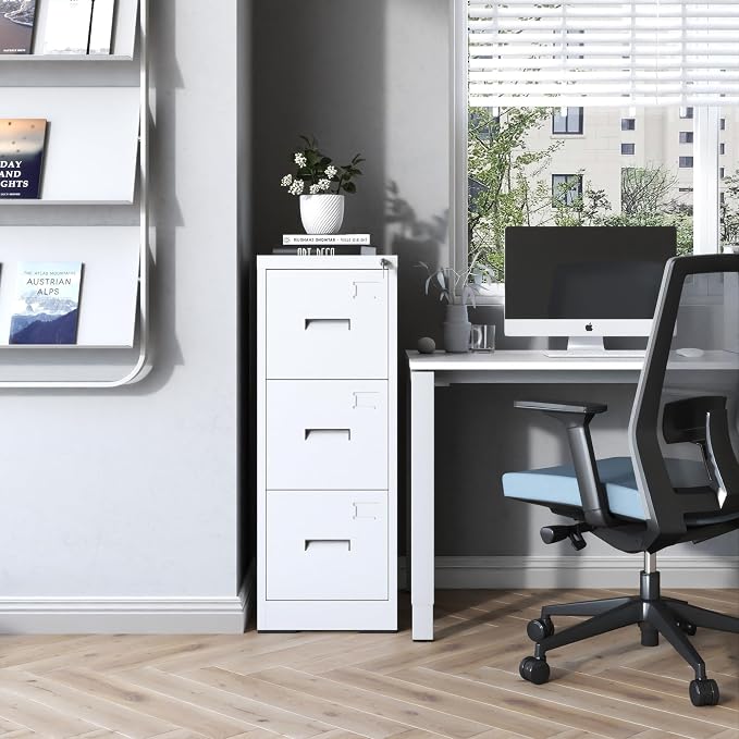 3 Drawer File Cabinets with Lock, Heavy Duty Metal Storage Cabinets Office - Image 2