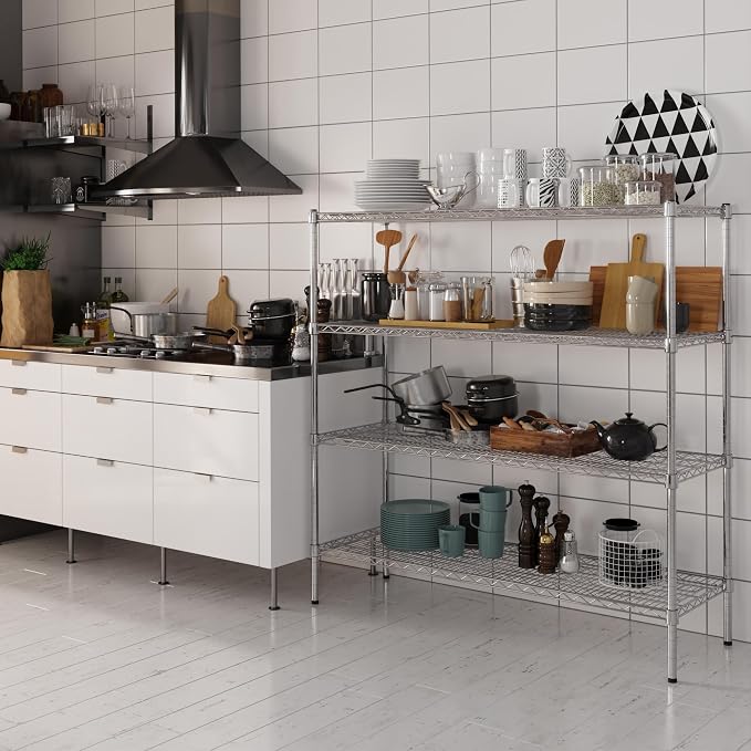 18" Deep x 54" Wide x 54" Height Wire Shelving Kit | 4-Tier | NSF Commercial - Image 2