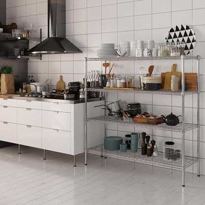 18" Deep x 54" Wide x 54" Height Wire Shelving Kit | 4-Tier | NSF Commercial - Image 2