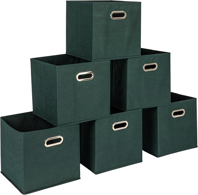 Household Essentials Foldable Fabric Storage Cubes 6-Pack – 11x11x11 Stackable by HouseholdEssentials